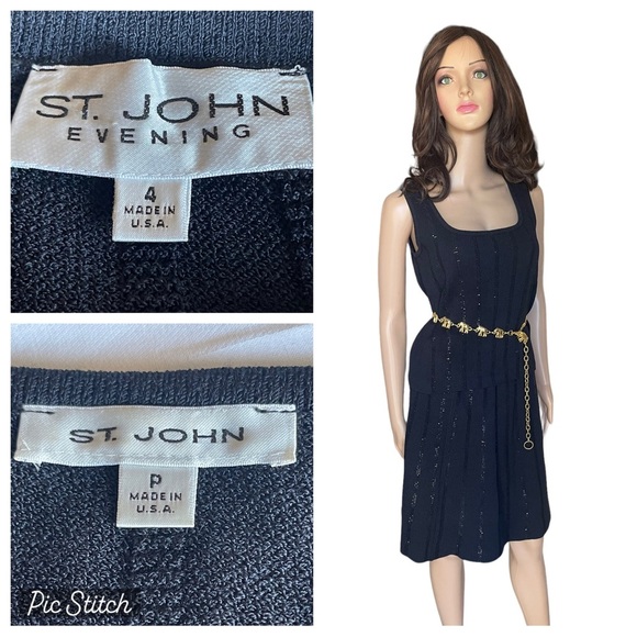 St. John evening embellished skirt and sleeveless top size 4/P - Picture 1 of 12